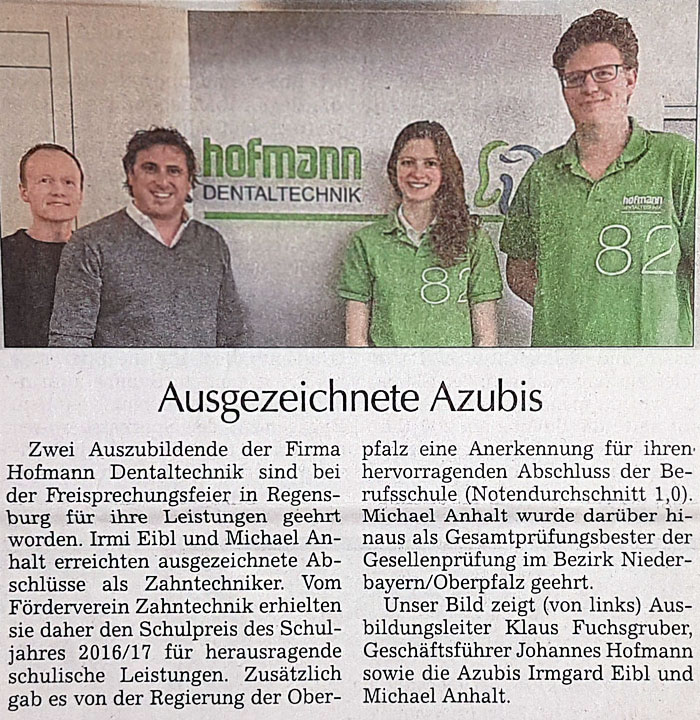 Eibl Irmi, Michael Anhalt, Artikel im Landshuter Zeitung,Februar 2017